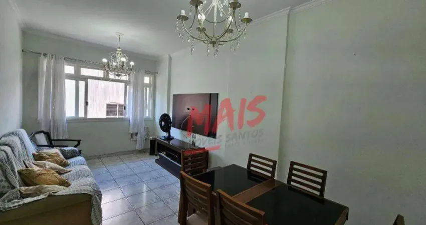 Apartamento mobiliado, 100m da praia, 1 quarto para alugar no Gonzaga - Santos/SP