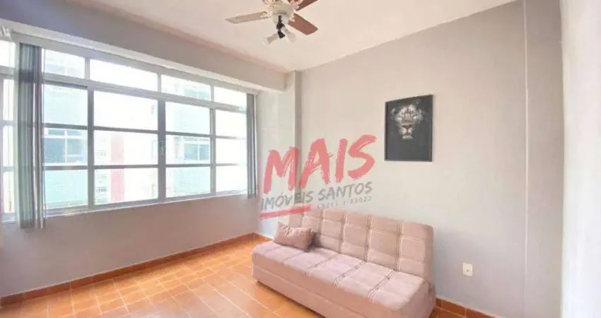 Apartamento com 1 dormitório para alugar, 58 m² - Pompéia - Santos/SP