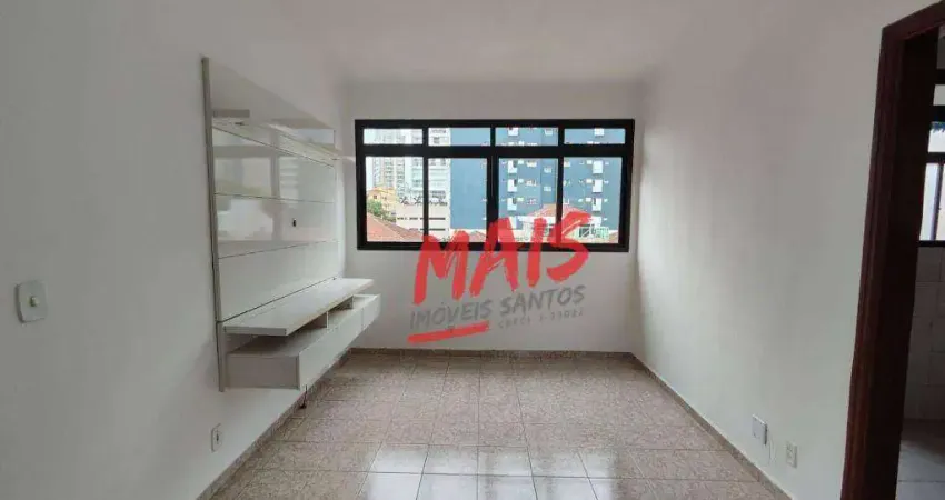 Apartamento próximo a praia, 1 quarto, garagem demarcada, 60 m², para alugar no boqueirão - santos/sp
