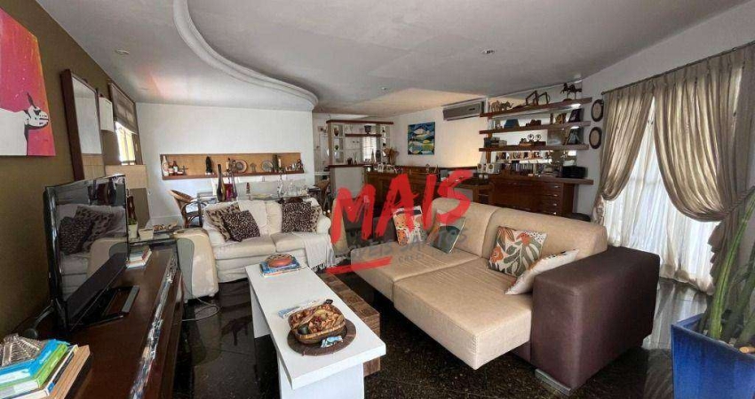 Sobreposta Alta, ampla: 158m2 de área útil,, 2 garagens! em Santos, SP