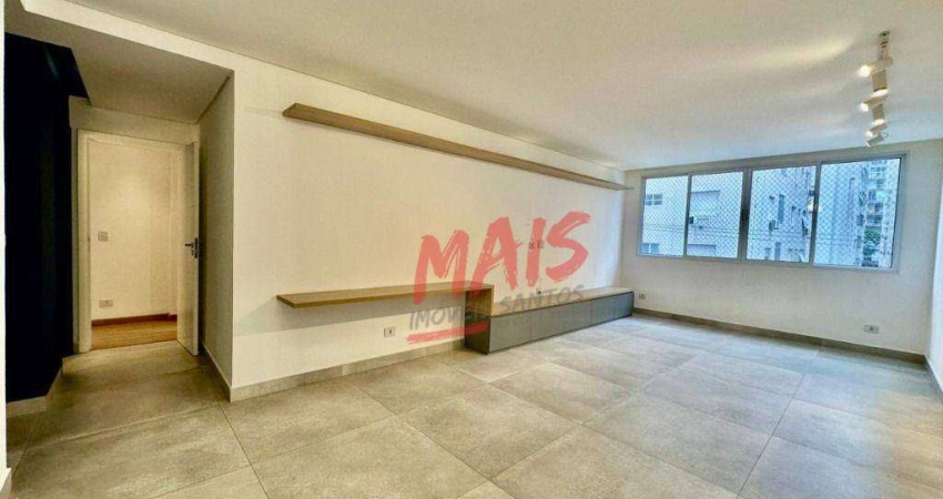 Prédio em frente a praia, apartamento com 3 quartos, 127 m² - venda ou locação - Gonzaga - Santos/SP