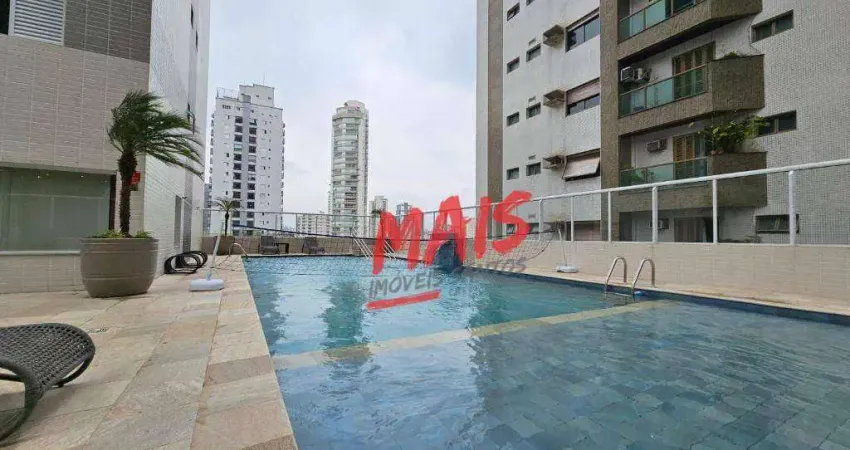 Varanda gourmet e lazer total, 3 quartos (3 suítes) a venda no gonzaga - santos/sp