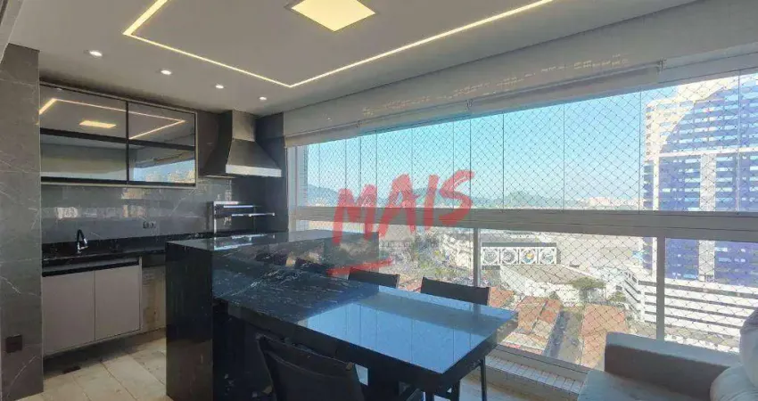 Apartamento com 3 dormitórios para alugar, 111 m²- Ponta da Praia - Santos/SP
