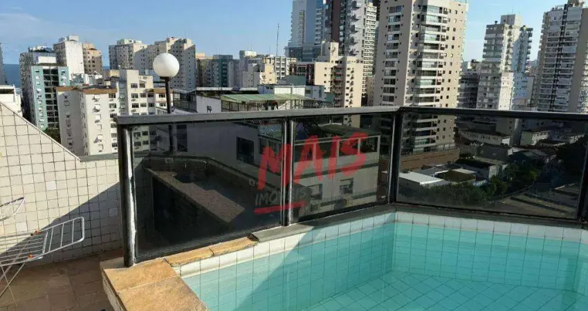 Cobertura com 1 dormitório à venda, 112 m² por r$ 960.000,00 - pompéia - santos/sp