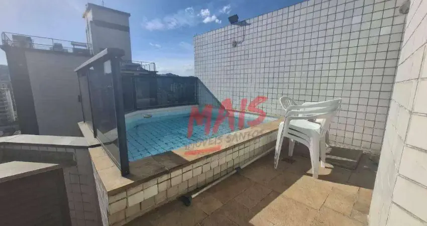 Cobertura com 1 dormitório à venda, 112 m² por r$ 950.000,00 - pompéia - santos/sp