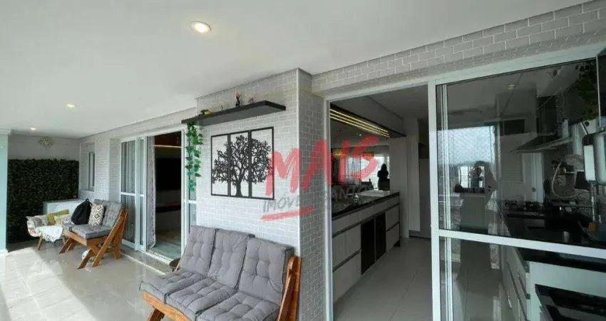 Apartamento com 4 dormitórios à venda, 131 m²  - marapé - santos/sp