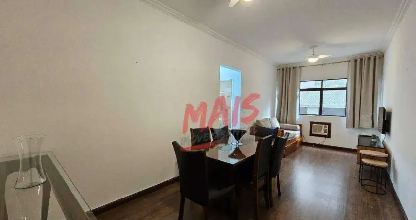 Apartamento próximo a praia e mobiliado, 1 quarto, para alugar, 65 m² - Boqueirão - Santos/SP