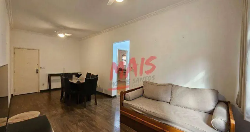 Apartamento próximo a praia e mobiliado, 1 quarto, para alugar, 65 m² - Boqueirão - Santos/SP