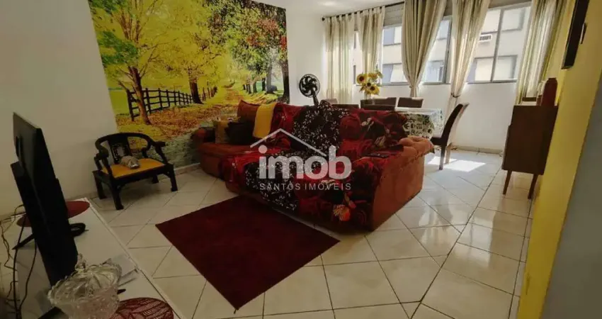 Apartamento em prédio frente mar de 2 quartos à venda com dependência - gonzaga, santos/sp