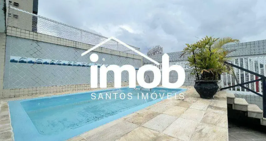 Apartamento duplex, com 3 dormitórios (1 suíte), 1 vaga demarcada, próximo da praia, andar alto, 118 m² - gonzaga - santos/sp