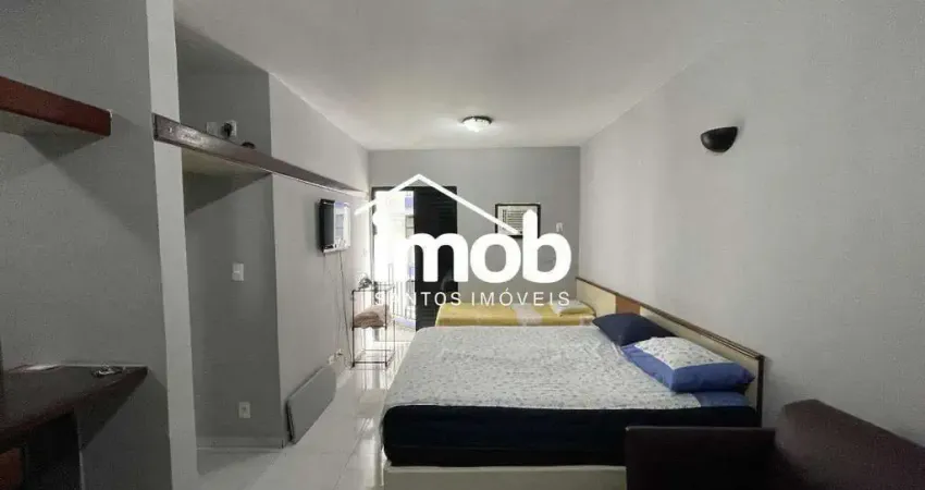Flat no Centro de São Vicente, 1 Dormitório, Piscina, 1 Vaga, 32 m2
