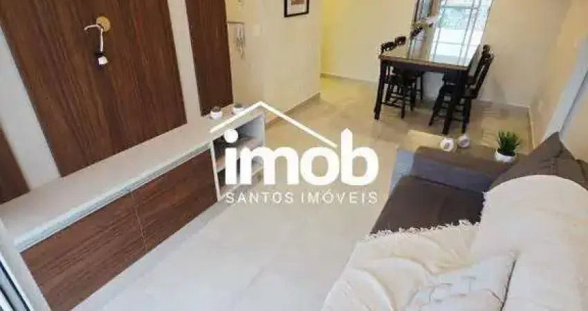 Apartamento de 1 dormitório para alugar próximo à praia, andar alto, lazer, vista livre - Boqueirão, Santos/SP