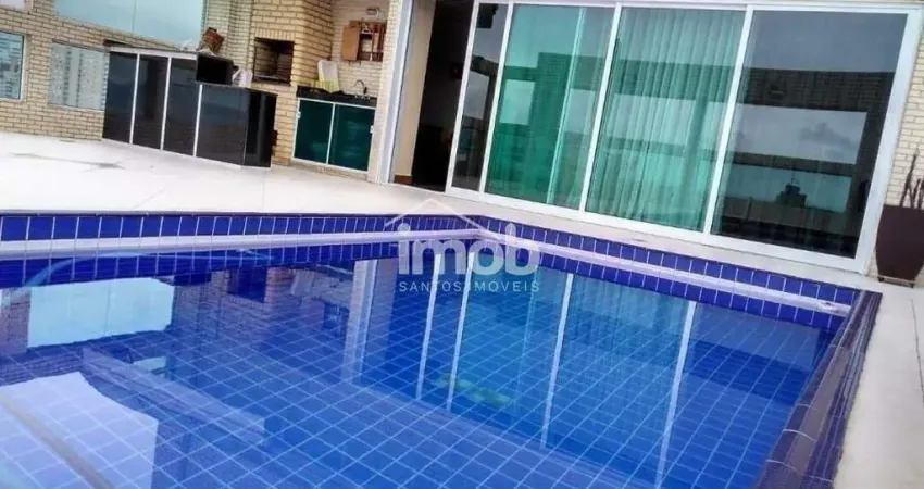 Cobertura gonzaga -vista do mar - 2 vagas privativas -piscina -oportunidade