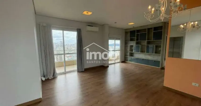 Apartamento alto padrão no gonzaga, 3 quartos (2 suítes), andar alto, sacada com vista mar, lazer, 2 vagas demarcadas