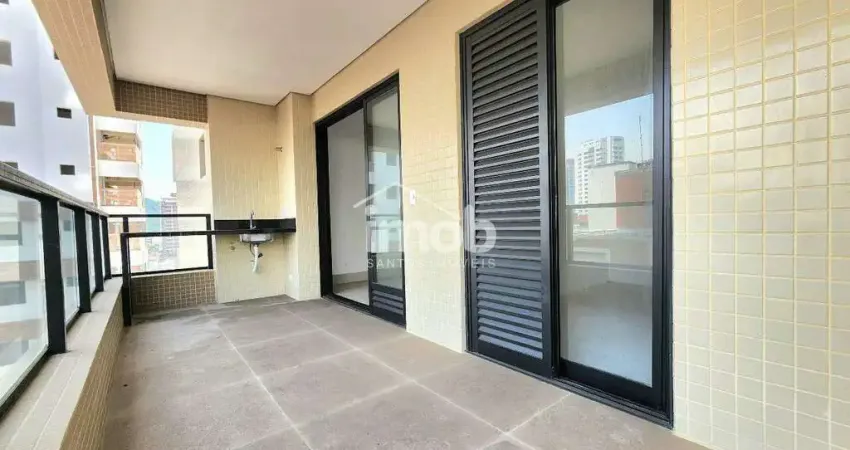 Residencial allure barão – 2 dormitórios, suíte e varanda gourmet a 1 quadra da praia no josé menino, santos/sp