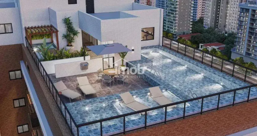 Apartamento à venda, 2 quartos, 2 suítes, 1 vaga, marapé - santos/sp