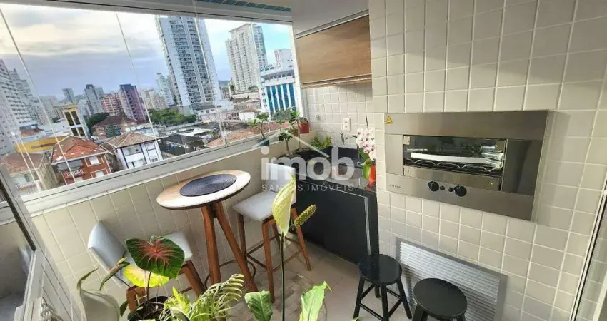 Apartamento com 2 suítes, varanda gourmet e lazer completo no boqueirão – exclusividade imob santos