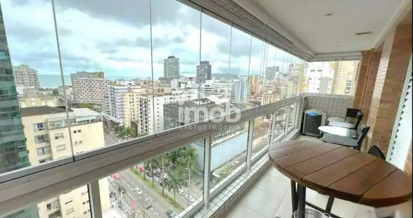 Amplo apartamento mobiliado com vista para o mar no gonzaga – 105 m² e lazer completo