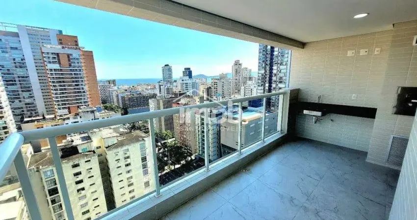 Partamento novo com 2 suítes e vista mar no residencial castell di indaiá – gonzaga, santos/sp