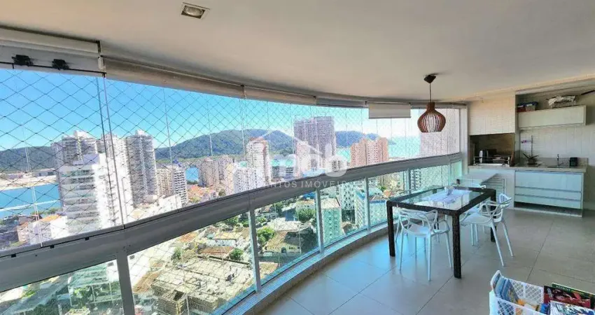 Apartamento vista mar de alto padrão no terrazas residence, 3 suítes, 164 m², ponta da praia – santos/sp