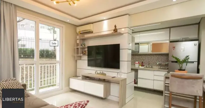 Apartamento mobiliado com 3 dormitórios, suíte, sacada e churrasqueira.