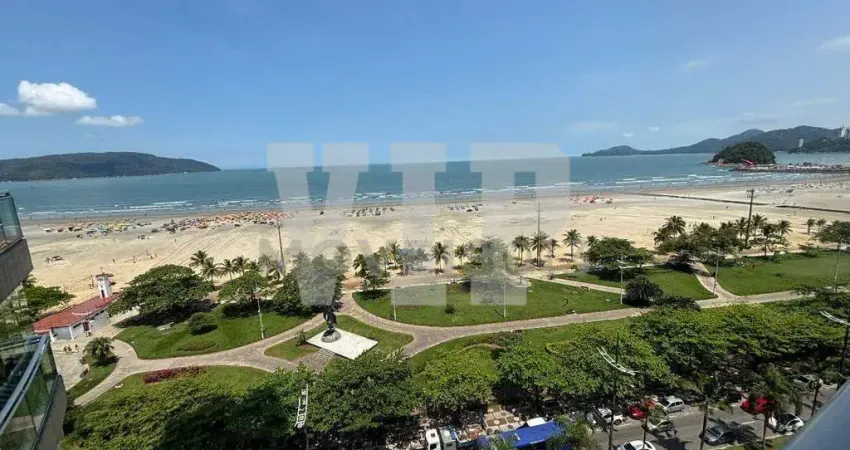 Apartamento 1 dormitório vista frontal para o mar em santos/sp