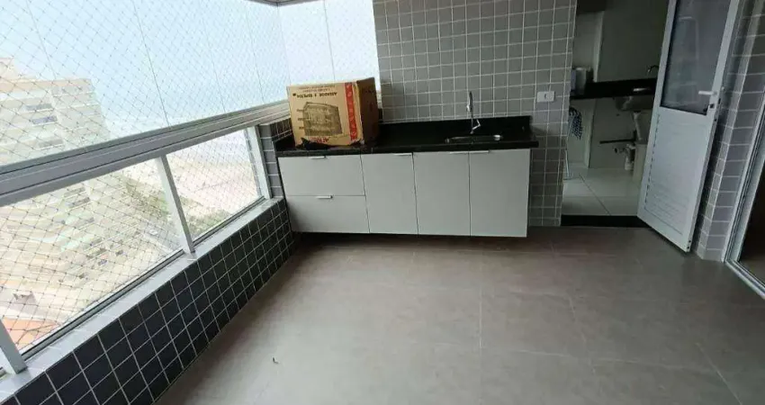 Apartamento vista mar com 3 quartos no caiçara em praia grande/sp