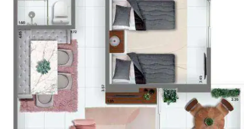 Apartamento com 2 quartos na Vila Guilhermina - Praia Grande/SP