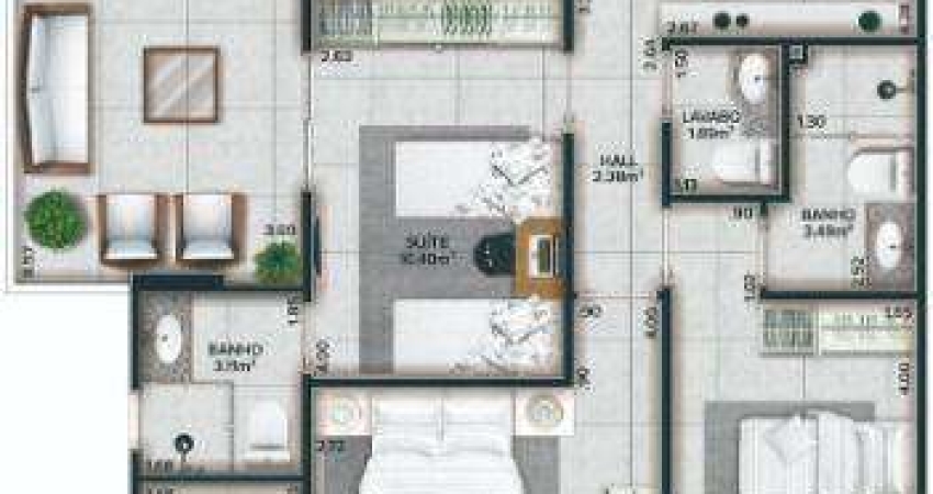 Apartamento com 3 quartos no Canto do Forte em Praia Grande/SP