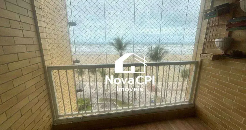 Apartamento frente mar 3 quartos semi mobiliado aviação - praia grande sp