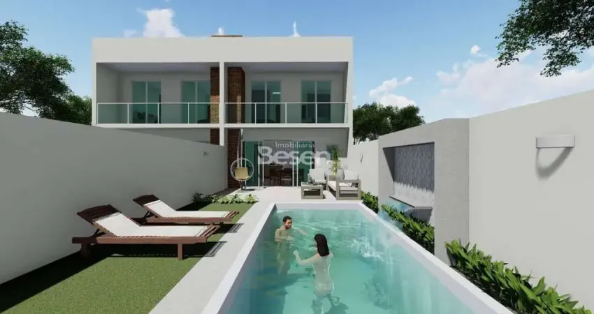 Sobrado novo, 300 metros do mar, bem localizado por r$ 689.000,00