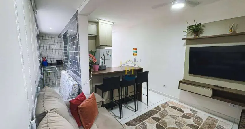 Apartamento com 1 dormitório à venda, 42 m² por r$ 360.000 - canto do forte - praia grande/sp