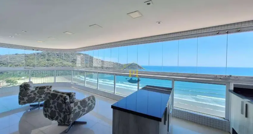 Apartamento com 4 dormitórios para alugar, 200 m² por r$ 18.000/mês - canto do forte - praia grande/sp