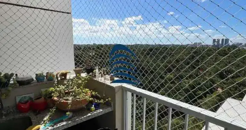 CONDOMÍNIO VISTA PATAMARES   Apartamento com 67m2, 2/4 com suíte, varanda, ar-condicionado nos quartos, intermediário , 1 vaga de garagem coberta