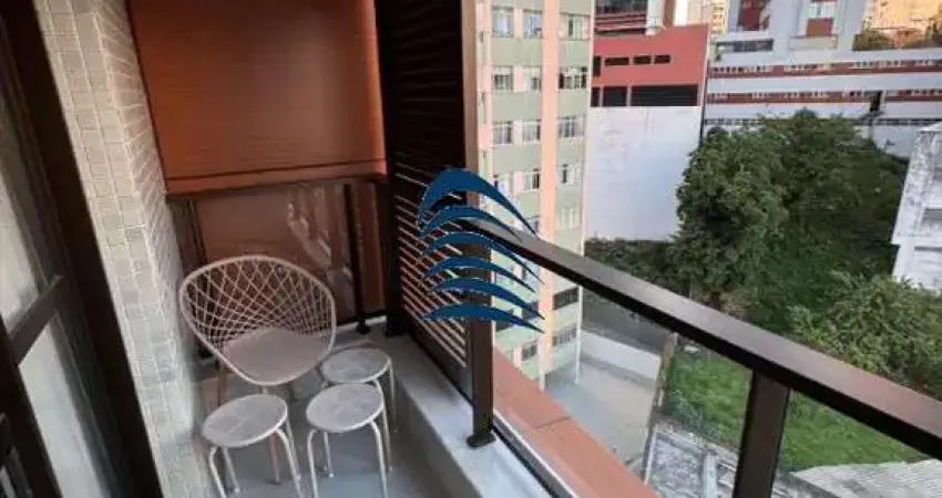 ZN BARRA - Studio com Varanda , 22m², nascente, MOBILIADO, armários, decorado, bem equipado, ar condicionado, andar intermediário, vaga de garagem rotativa.   700 m do Farol da Barra   Empreendimento 