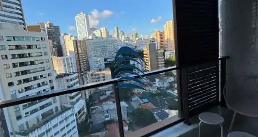 ZN BARRA - Studio com Varanda , 22m², nascente, MOBILIADO, armários, decorado, bem equipado, ar condicionado, andar alto, vaga de garagem rotativa.