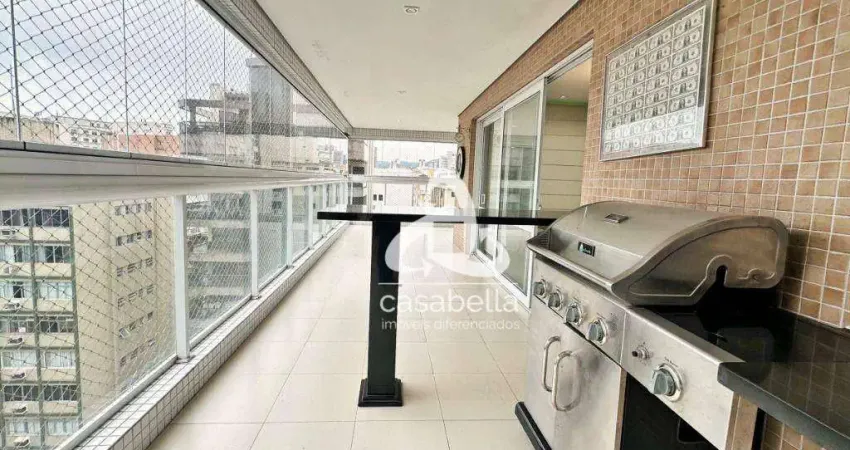 Apartamento com 3 dormitórios para alugar, 207 m² por R$ 13.800,00/mês - Gonzaga - Santos/SP