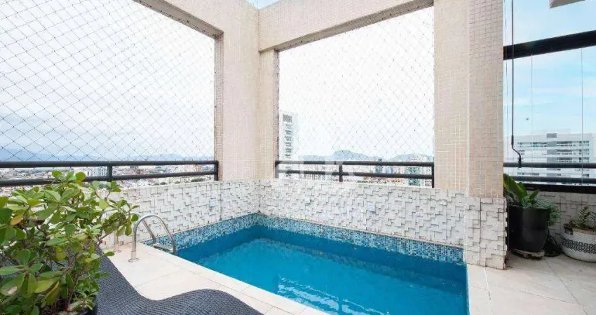 Cobertura com 3 dormitórios à venda, 191 m² por r$ 2.340.000,00 - embaré - santos/sp