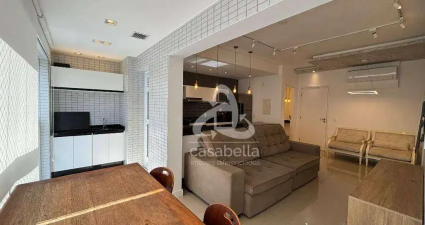 Apartamento com 1 dormitório para alugar, 57 m² por R$ 6.500,02/mês - Gonzaga - Santos/SP