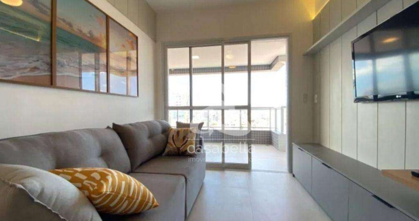 Apartamento com 1 dormitório para alugar, 55 m² por R$ 5.800,02/mês - Boqueirão - Santos/SP