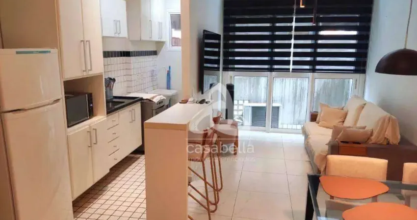 Apartamento com 1 dormitório para alugar, 69 m² por R$ 6.000,02/mês - Gonzaga - Santos/SP