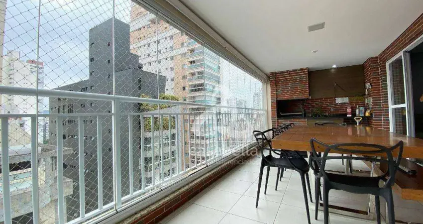 Apartamento com 3 dormitórios à venda, 149 m² por r$ 2.690.000,00 - boqueirão - santos/sp