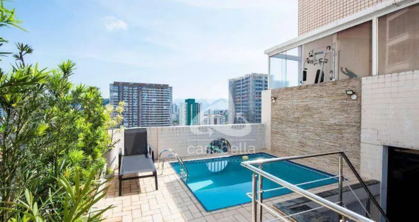 Cobertura com 3 dormitórios à venda, 340 m² por r$ 3.500.000,00 - gonzaga - santos/sp