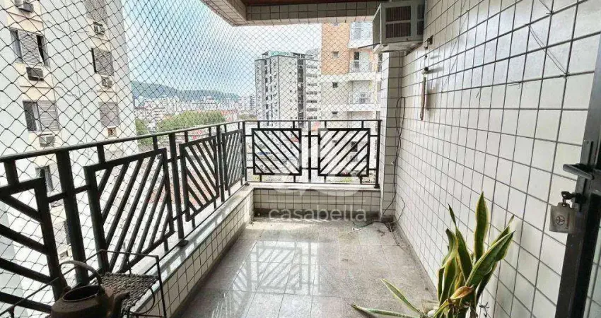 Apartamento com 3 dormitórios para alugar, 110 m² por r$ 6.002,00/mês - gonzaga - santos/sp