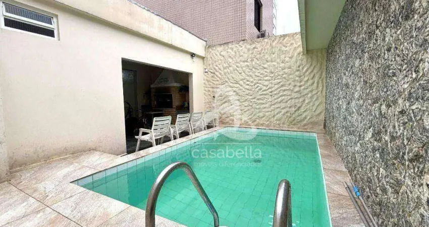Casa com 3 dormitórios para alugar, 223 m² por r$ 14.500,01/mês - boqueirão - santos/sp