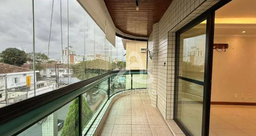 Apartamento com 3 dormitórios à venda, 155 m² por r$ 1.100.000,00 - embaré - santos/sp