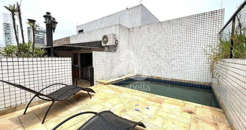 Cobertura com 4 dormitórios para alugar, 270 m² por r$ 11.000,00/mês - boqueirão - santos/sp