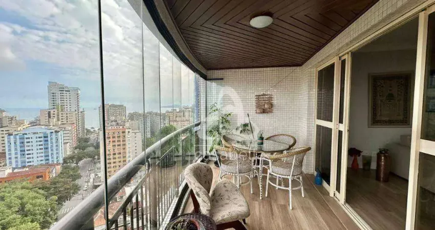 Apartamento com 3 dormitórios, 185 m² - venda por r$ 2.250.000,00 ou aluguel por r$ 15.000,00/mês - aparecida - santos/sp