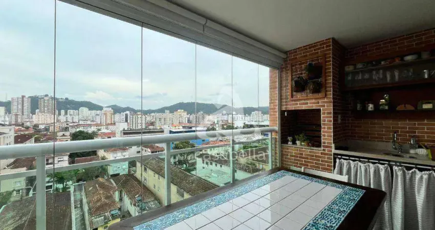 Apartamento com 3 dormitórios à venda, 109 m² por r$ 1.250.000,00 - gonzaga - santos/sp