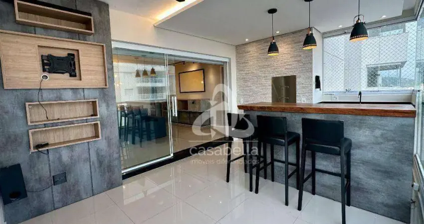 Apartamento com 3 dormitórios para alugar, 150 m² por r$ 9.002,00/mês - marapé - santos/sp